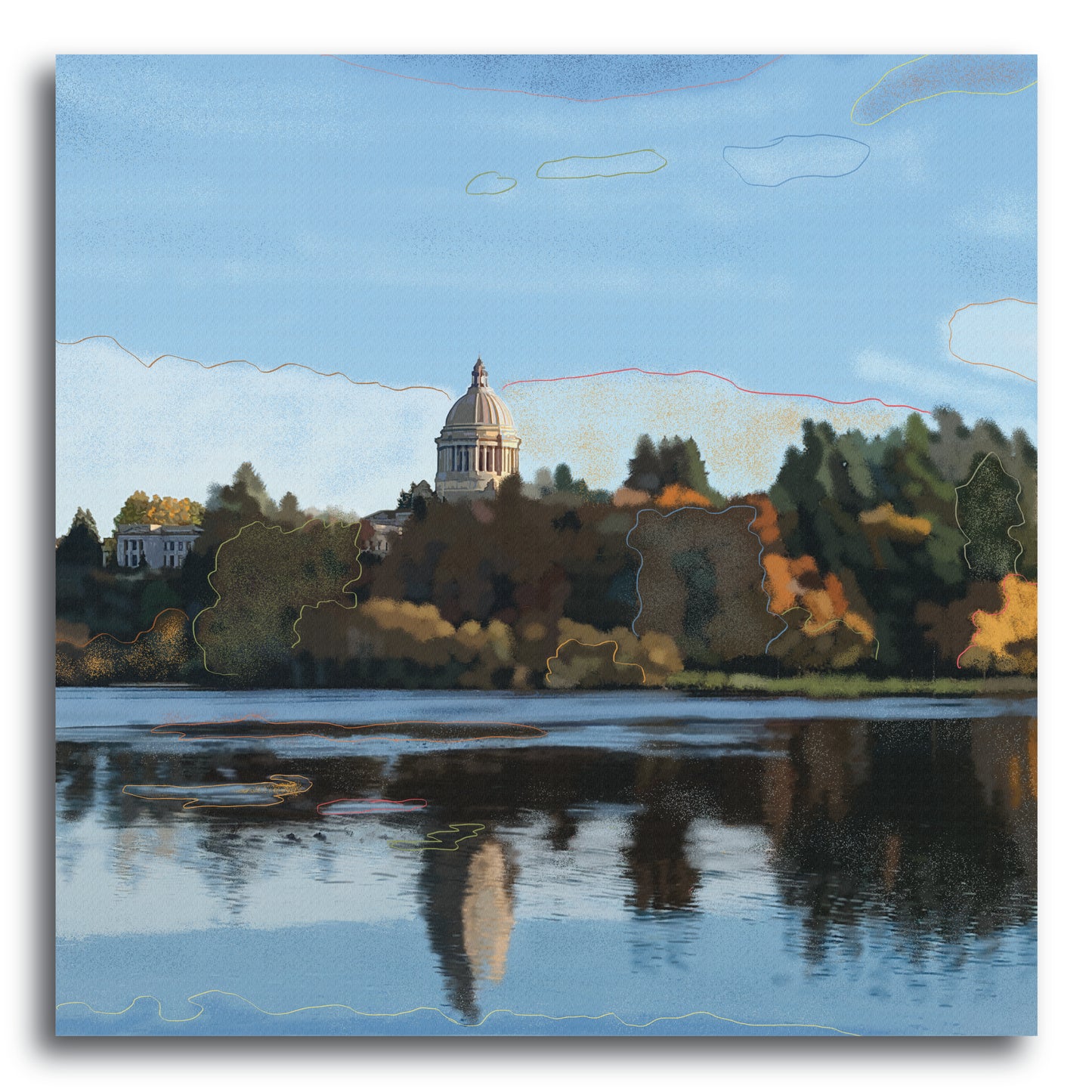 'Fall on Capitol Lake' Print - by Taylor Clinton
