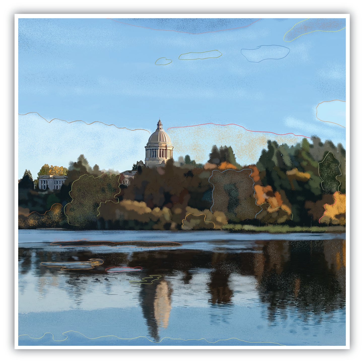 'Fall on Capitol Lake' Print - by Taylor Clinton
