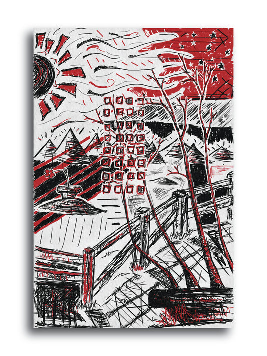 'Red/Black Landscape 2' Print - by Taylor Clinton