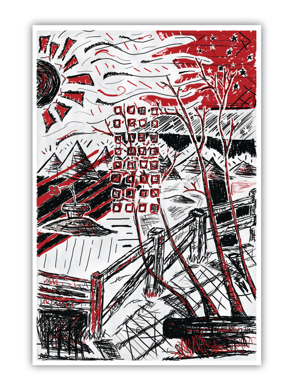 'Red/Black Landscape 2' Print - by Taylor Clinton