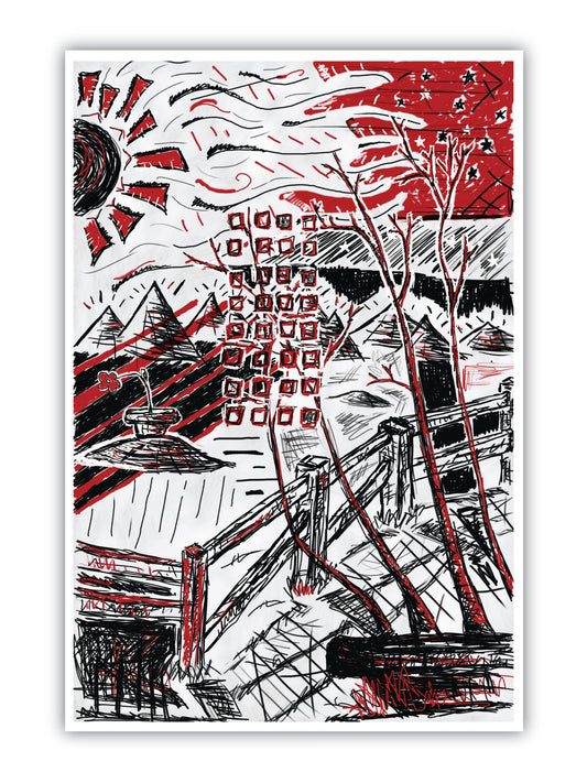 'Red/Black Landscape 2' Print - by Taylor Clinton