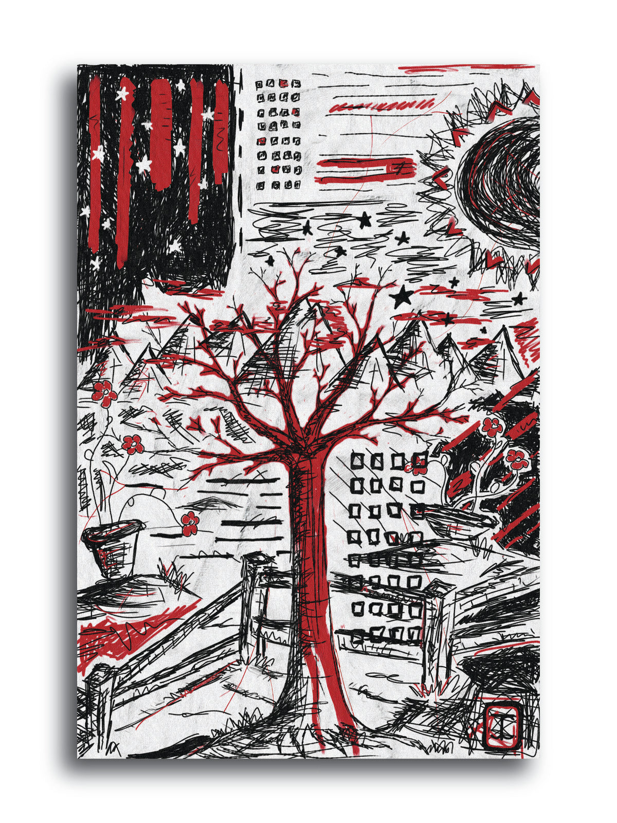 'Red/Black Landscape 1' Print - by Taylor Clinton