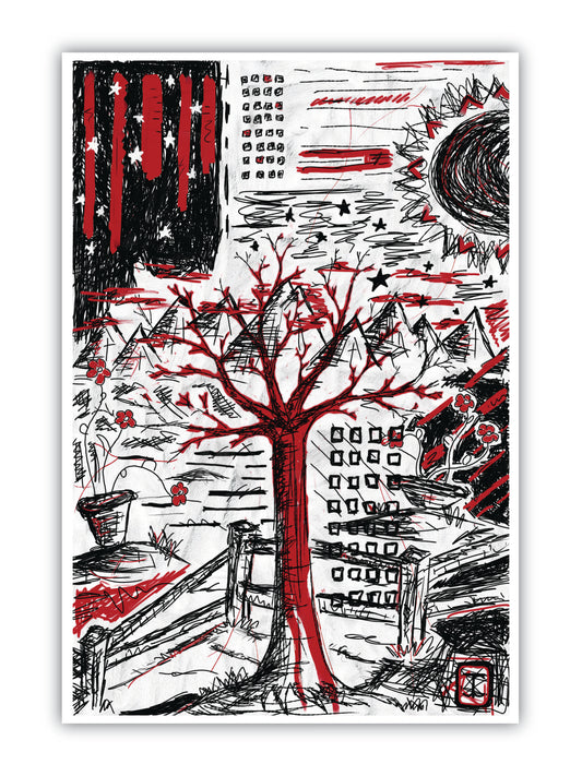 'Red/Black Landscape 1' Print - by Taylor Clinton