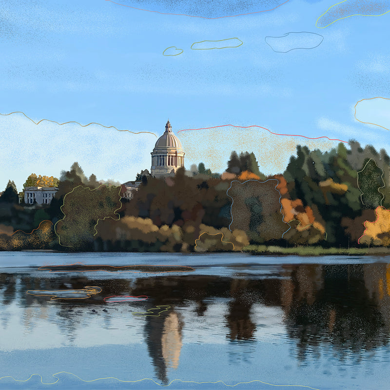 'Fall on Capitol Lake' Print - by Taylor Clinton