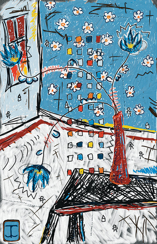 'Blue Flowers' Print - by Taylor Clinton