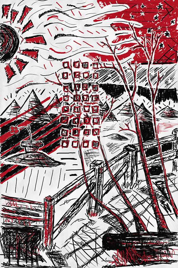 'Red/Black Landscape 2' Print - by Taylor Clinton